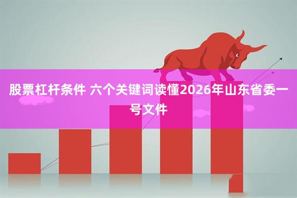 股票杠杆条件 六个关键词读懂2026年山东省委一号文件